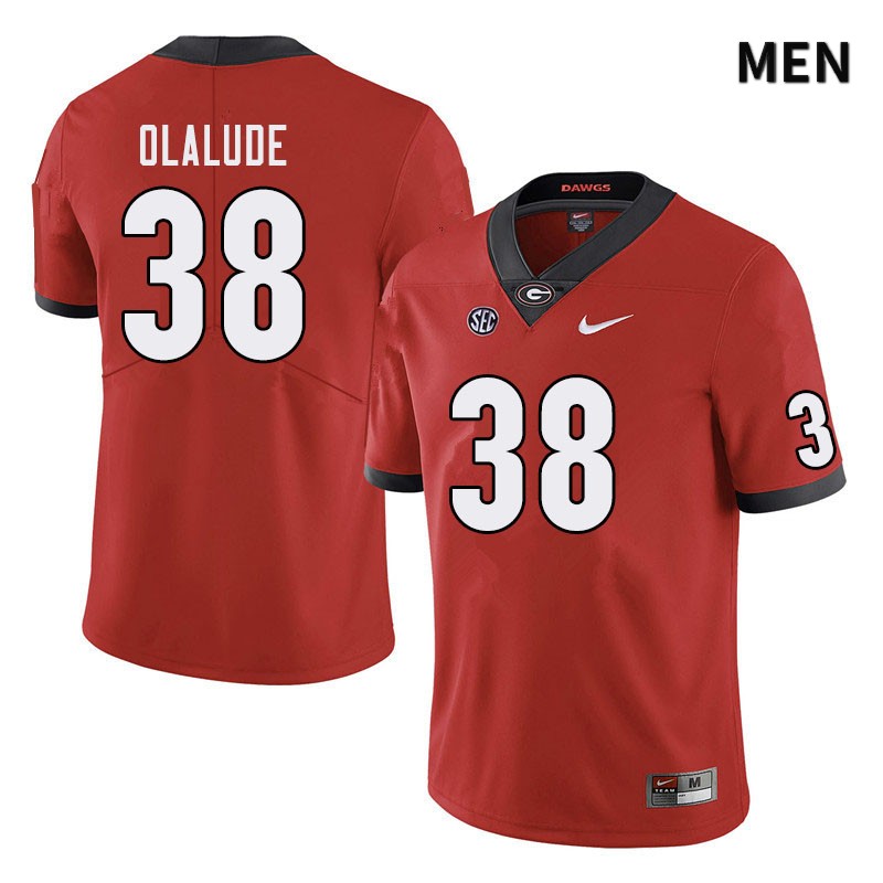 Georgia Bulldogs Men's Aaron Olalude #38 Red Stitched College UGA Football Jersey 23GW011RC